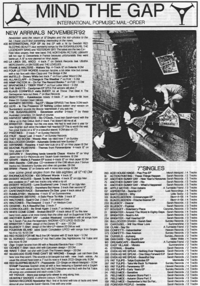 Mind The Gap mail-order catalog Nov 1992